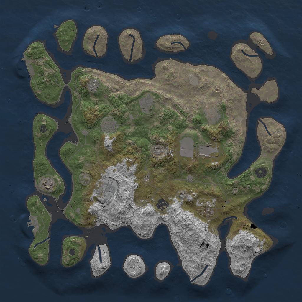 Rust Map: Procedural Map, Size: 4000, Seed: 12021181, 17 Monuments
