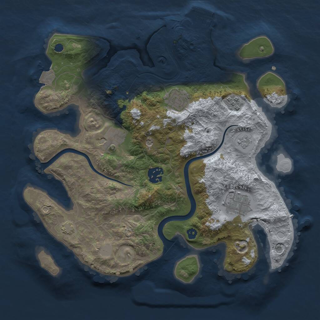 Rust Map: Procedural Map, Size: 3000, Seed: 481123, 10 Monuments