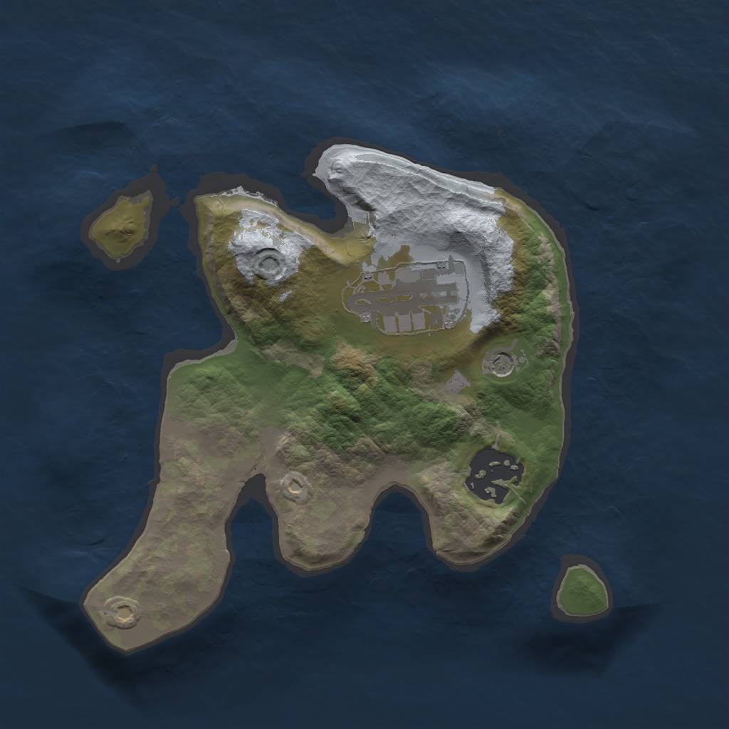 Rust Map: Barren, Size: 2000, Seed: 618238904, 5 Monuments