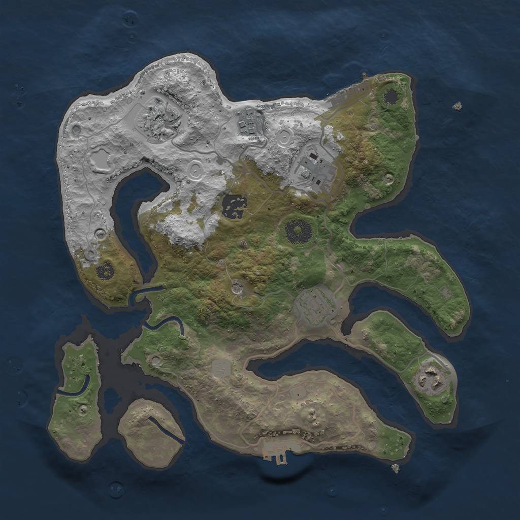 Rust Map: Procedural Map, Size: 3000, Seed: 342932, 14 Monuments