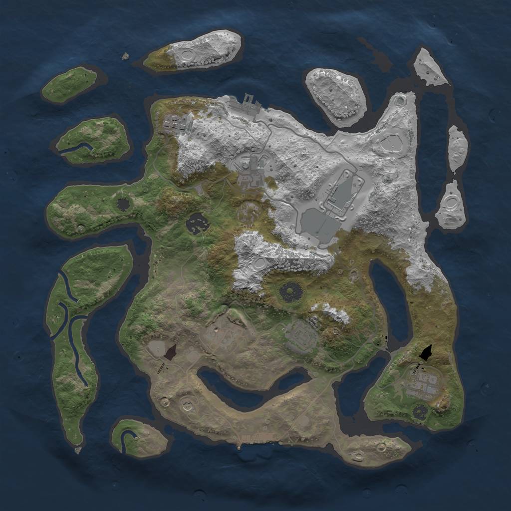 Rust Map: Procedural Map, Size: 3550, Seed: 150062, 15 Monuments