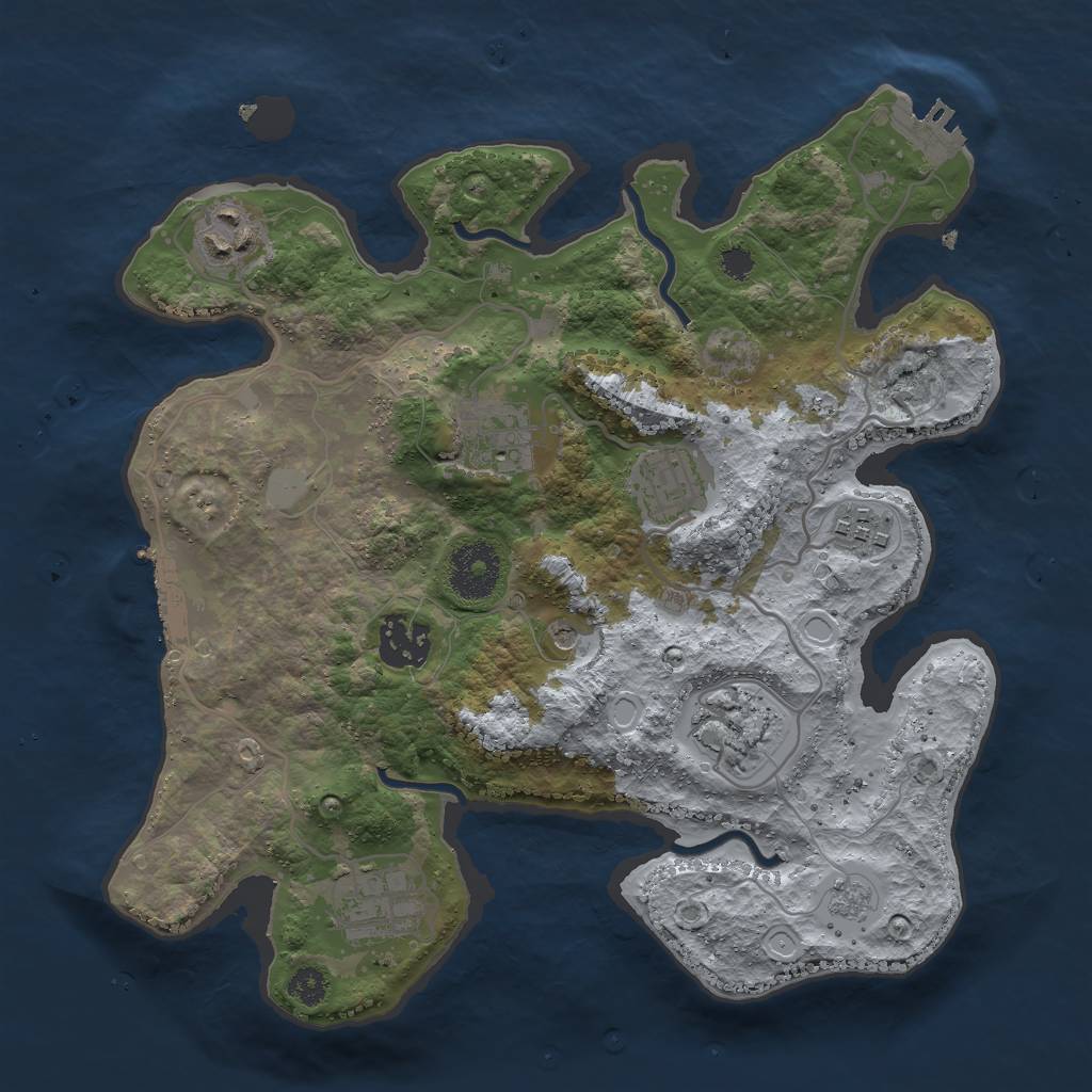 Rust Map: Procedural Map, Size: 3000, Seed: 246155, 14 Monuments