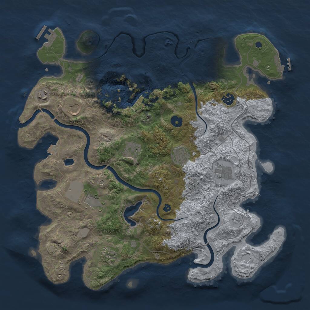 Rust Map: Procedural Map, Size: 4000, Seed: 647566, 15 Monuments