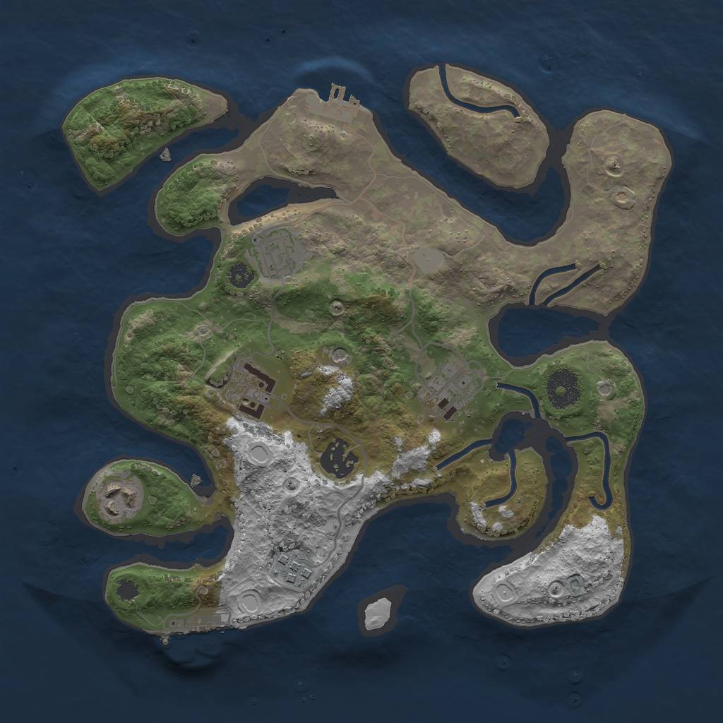 Rust Map: Procedural Map, Size: 3000, Seed: 265106, 14 Monuments