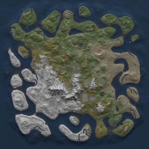 Thumbnail Rust Map: Procedural Map, Size: 5000, Seed: 54321, 17 Monuments