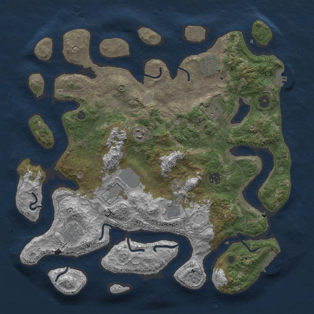 Rust Map: Procedural Map, Size: 4000, Seed: 83067940, 16 Monuments