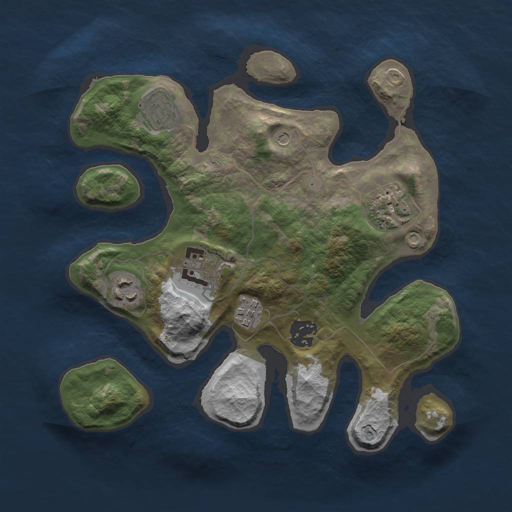 Rust Map: Barren, Size: 2776, Seed: 4904972, 9 Monuments