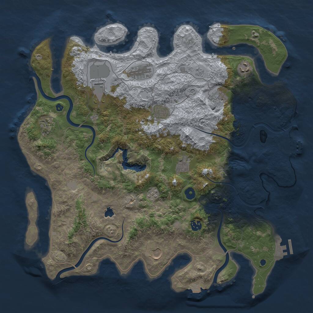 Rust Map: Procedural Map, Size: 4200, Seed: 720211111, 16 Monuments