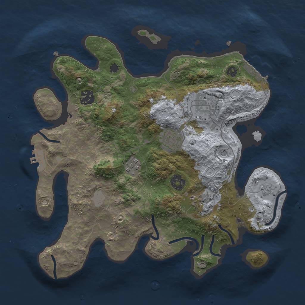 Rust Map: Procedural Map, Size: 3000, Seed: 312896, 12 Monuments