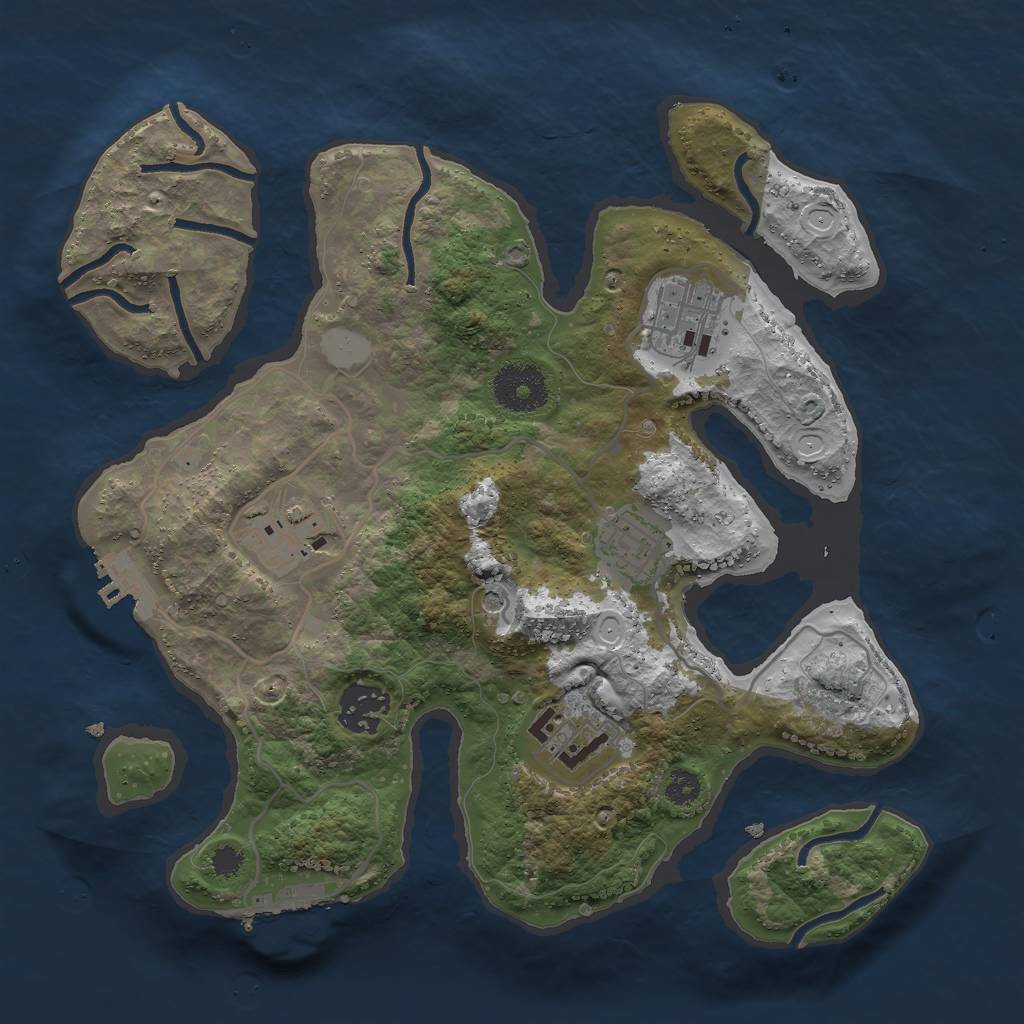 Rust Map: Procedural Map, Size: 3000, Seed: 642820326, 13 Monuments