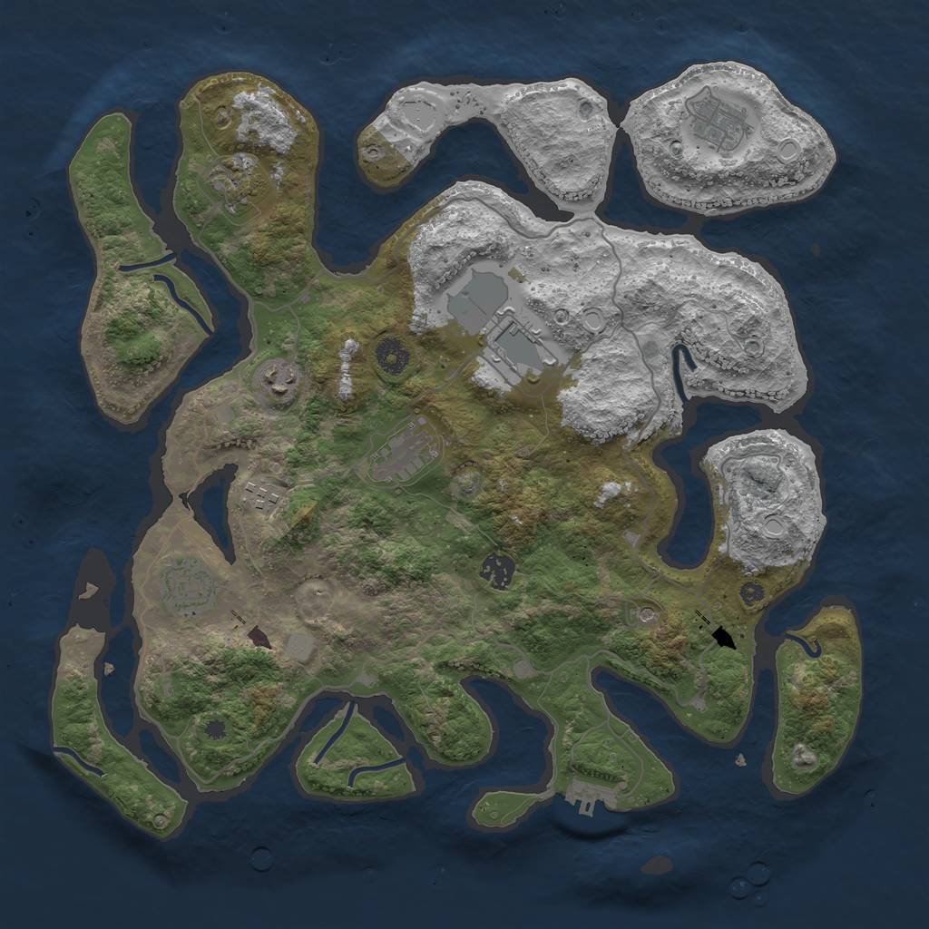 Rust Map: Procedural Map, Size: 4000, Seed: 762056893, 15 Monuments