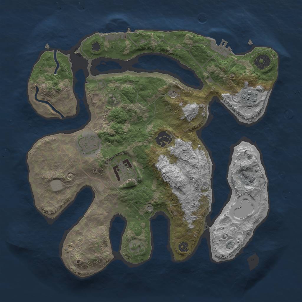Rust Map: Procedural Map, Size: 3000, Seed: 236623, 12 Monuments