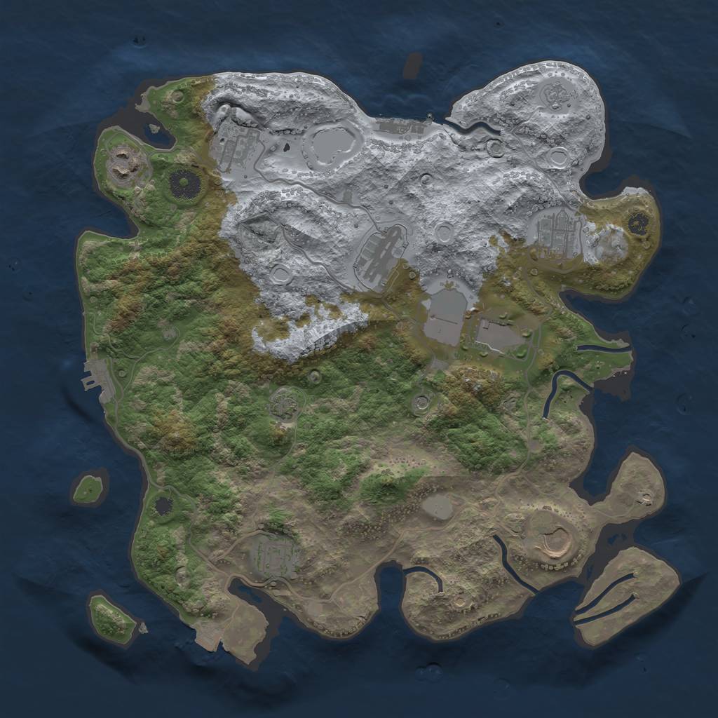 Rust Map: Procedural Map, Size: 3500, Seed: 79696212, 15 Monuments