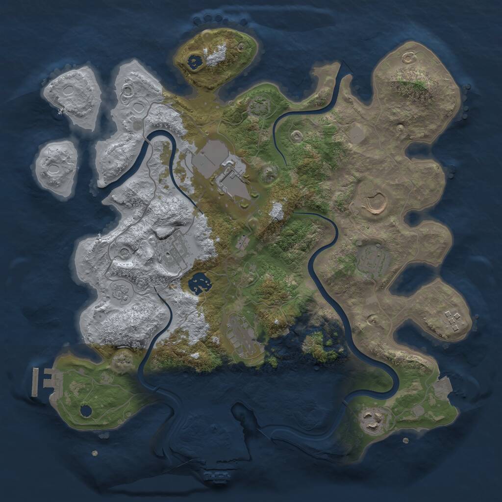 Rust Map: Procedural Map, Size: 3500, Seed: 780796131, 14 Monuments