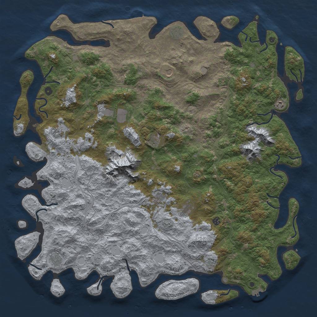 Rust Map: Procedural Map, Size: 6000, Seed: 2155599, 18 Monuments