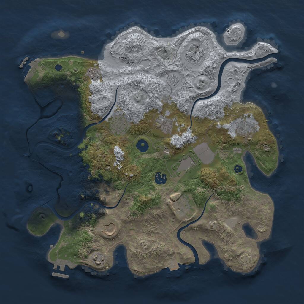 Rust Map: Procedural Map, Size: 3700, Seed: 1299963170, 16 Monuments