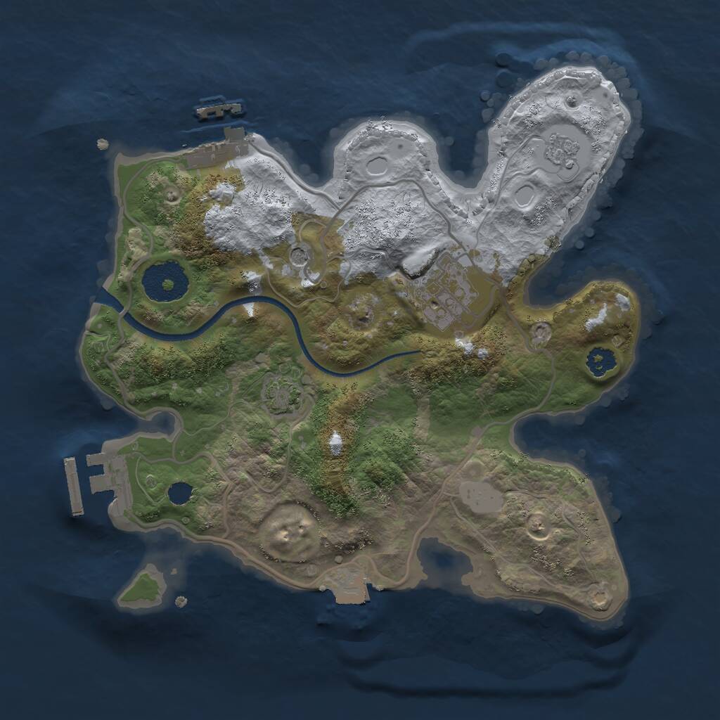 Rust Map: Procedural Map, Size: 2500, Seed: 1973669461, 7 Monuments