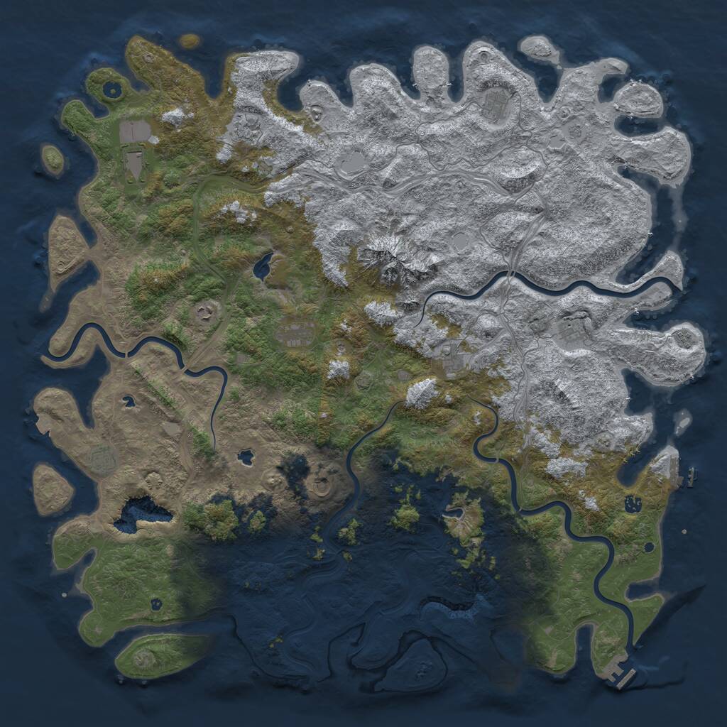 Rust Map: Procedural Map, Size: 6000, Seed: 1532208762, 17 Monuments