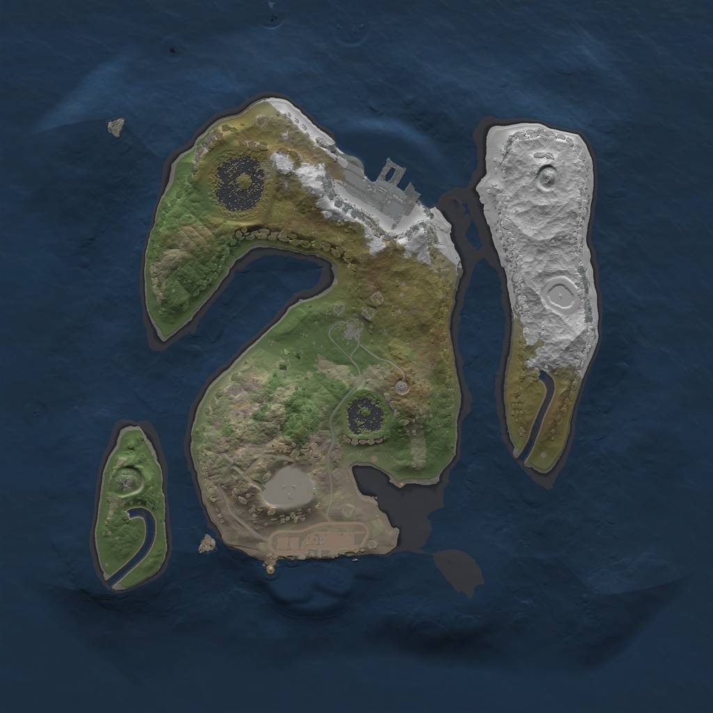 Rust Map: Procedural Map, Size: 2000, Seed: 123469, 7 Monuments