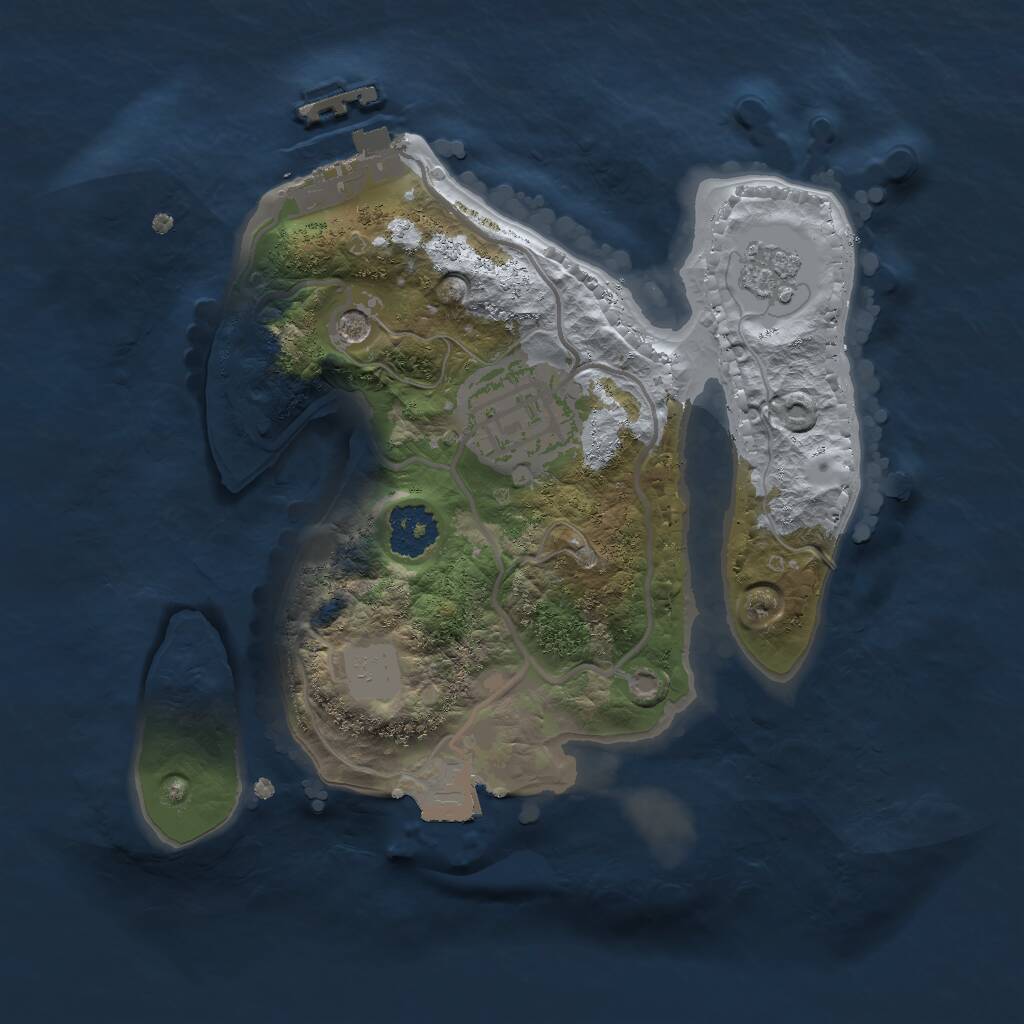 Rust Map: Procedural Map, Size: 2000, Seed: 123469, 5 Monuments