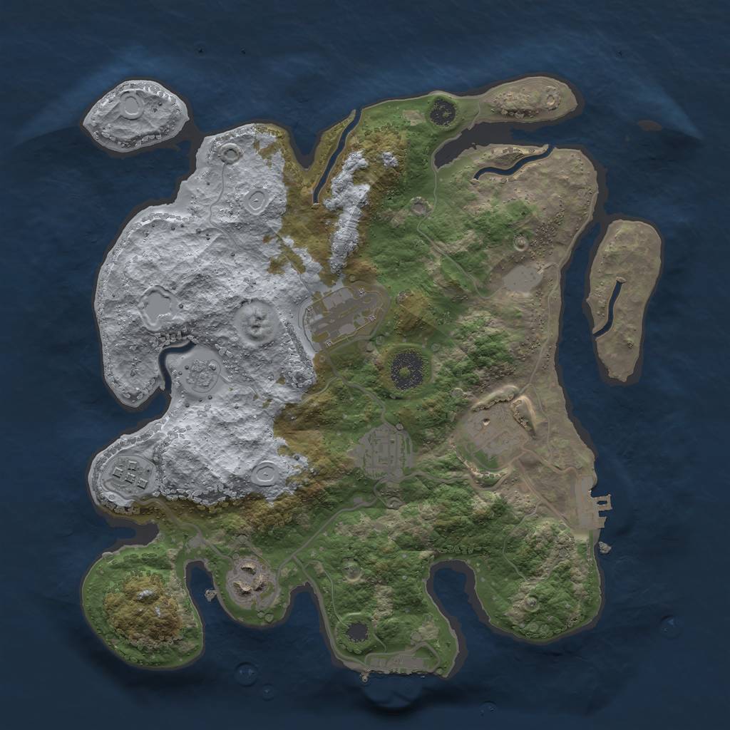 Rust Map: Procedural Map, Size: 3000, Seed: 802056176, 11 Monuments