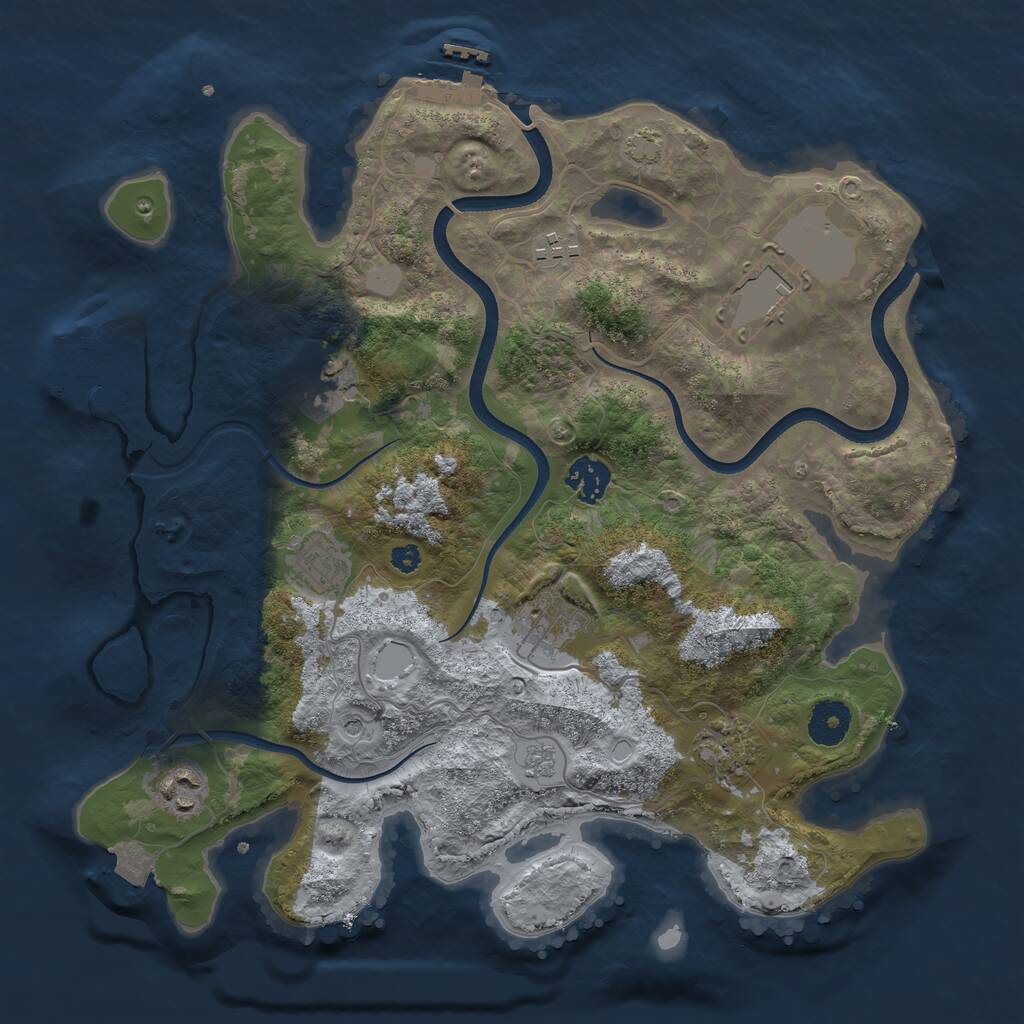 Rust Map: Procedural Map, Size: 3500, Seed: 1541700073, 14 Monuments