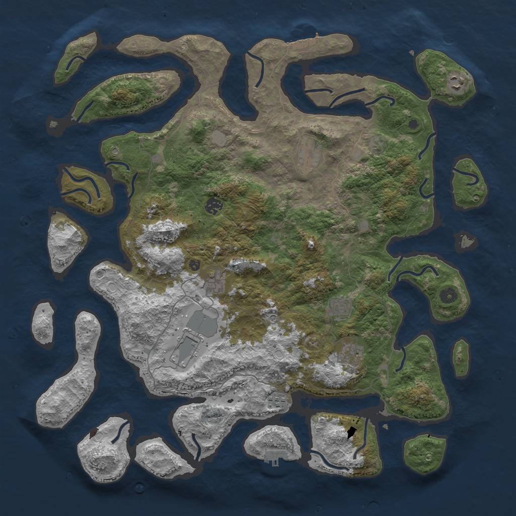 Rust Map: Procedural Map, Size: 4650, Seed: 721832575, 16 Monuments
