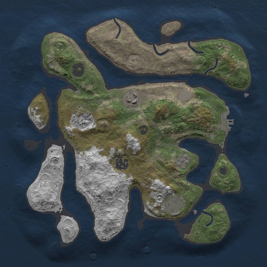 Rust Map: Procedural Map, Size: 3000, Seed: 589104, 11 Monuments