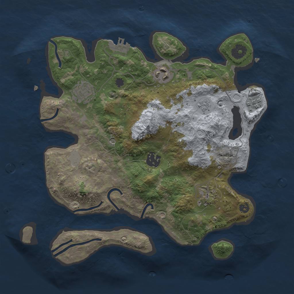 Rust Map: Procedural Map, Size: 3000, Seed: 338769, 11 Monuments