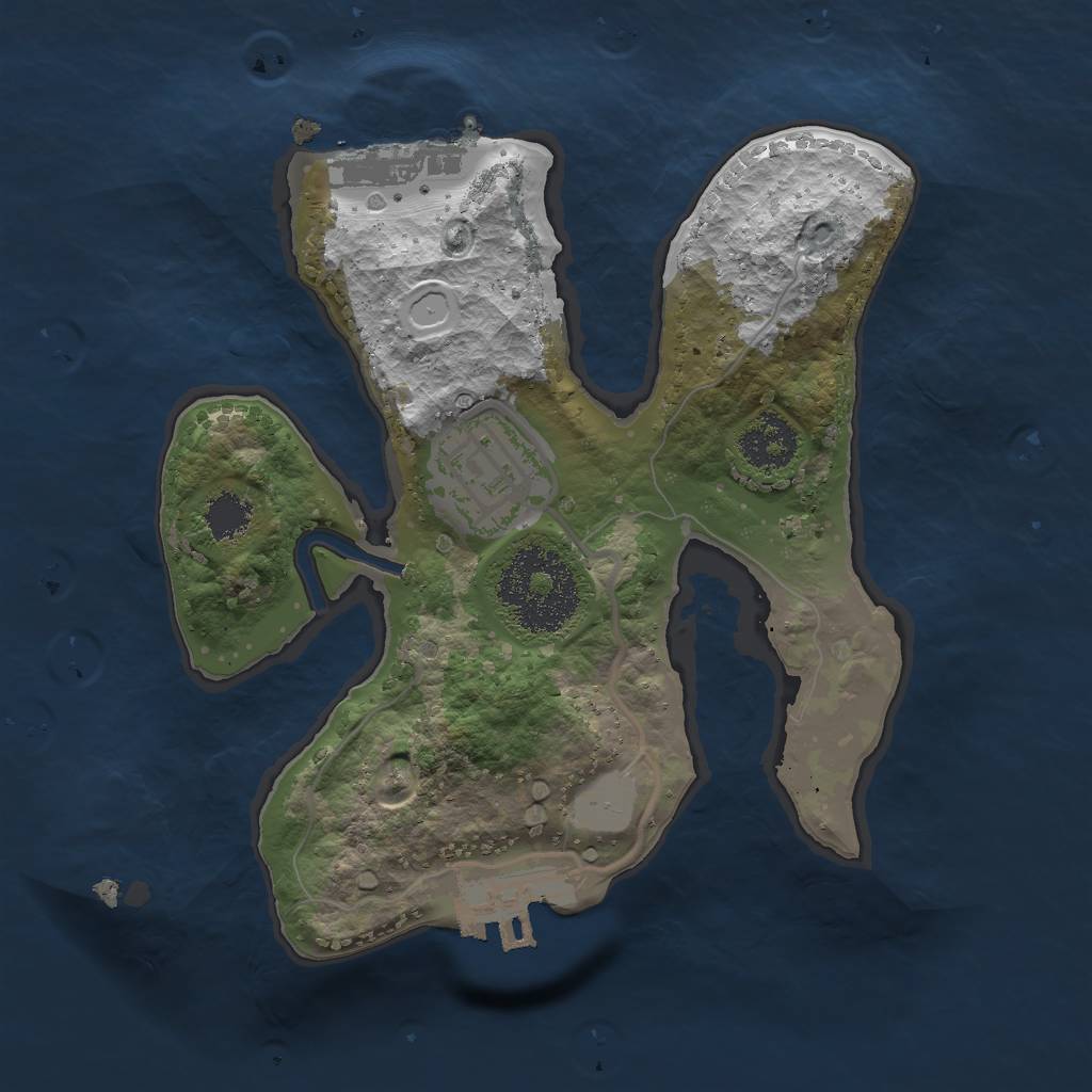 Rust Map: Procedural Map, Size: 2000, Seed: 82407203, 8 Monuments