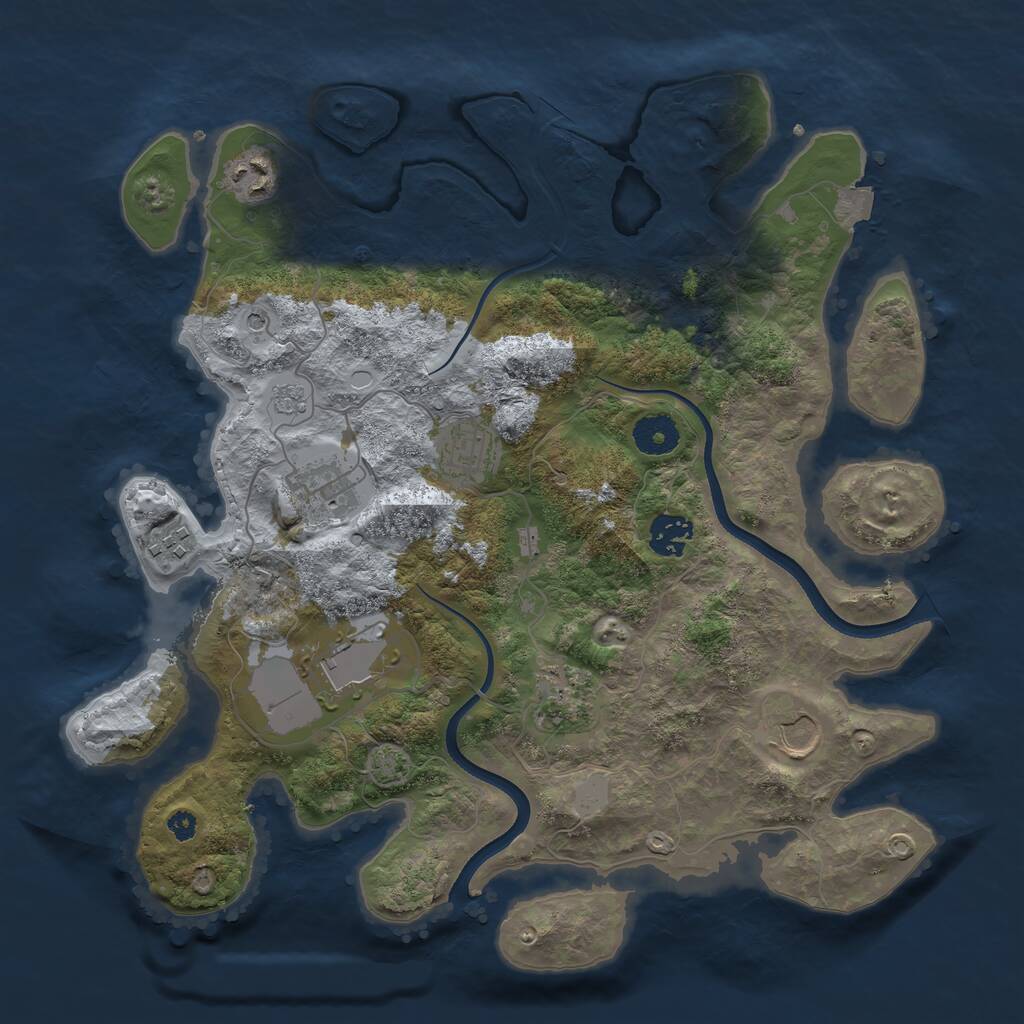 Rust Map: Procedural Map, Size: 3550, Seed: 294745, 12 Monuments