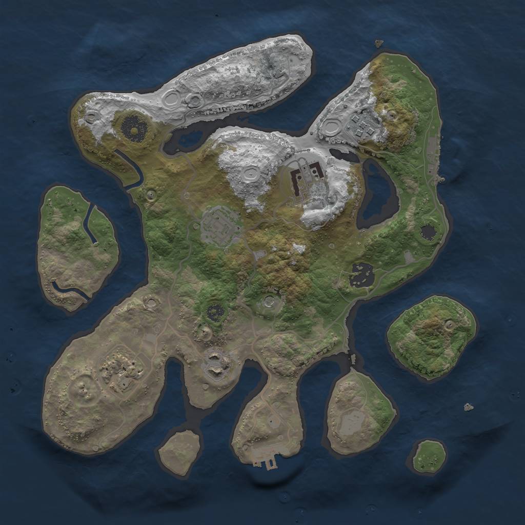 Rust Map: Procedural Map, Size: 3000, Seed: 373163, 14 Monuments