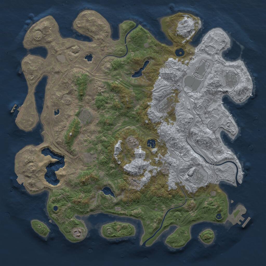 Rust Map: Procedural Map, Size: 4500, Seed: 442098905, 16 Monuments