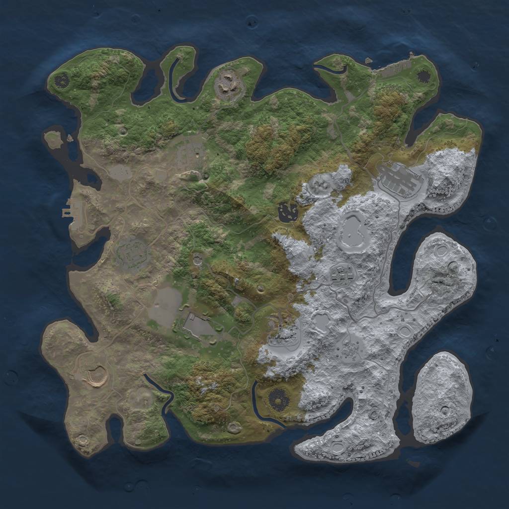Rust Map: Procedural Map, Size: 3550, Seed: 978279, 16 Monuments