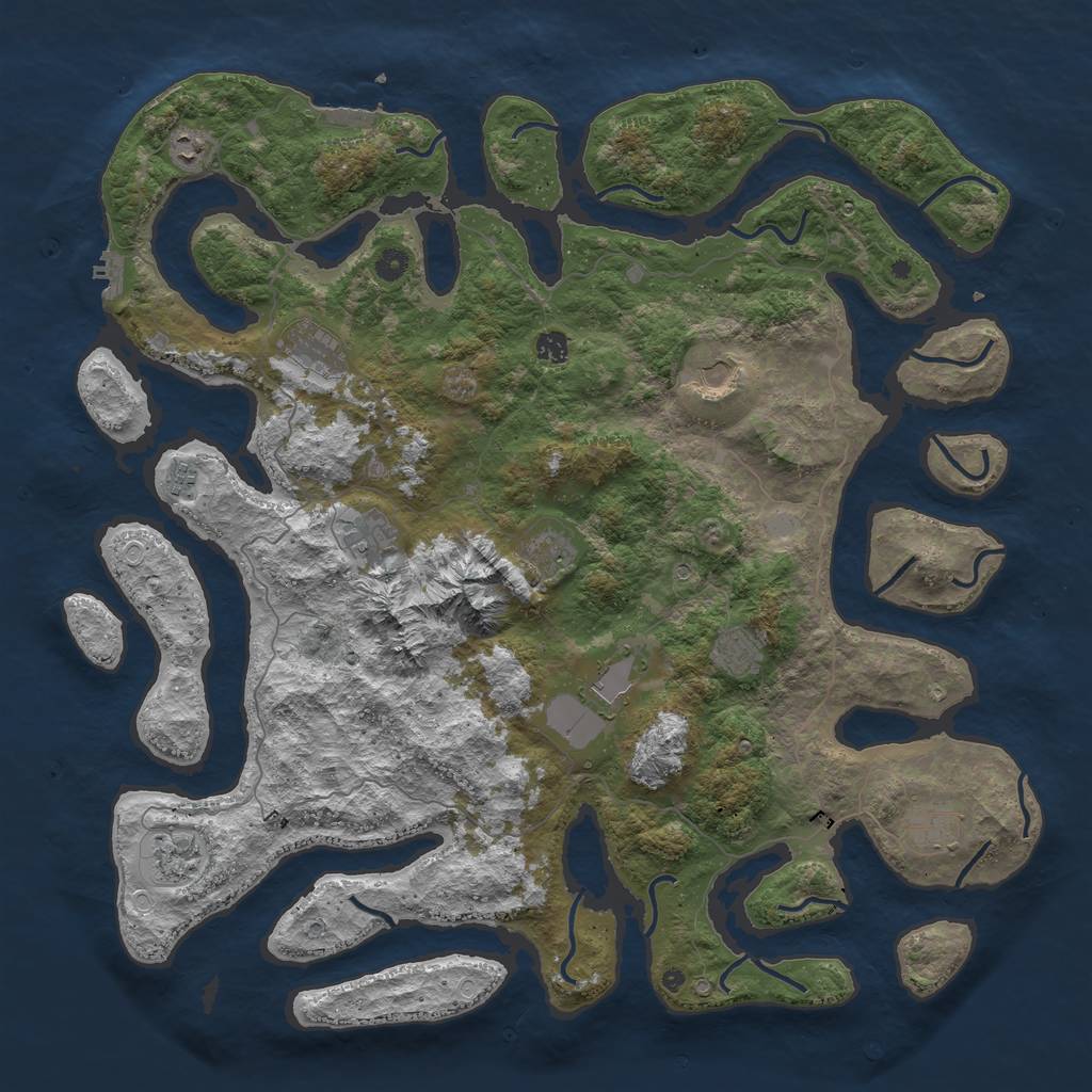 Rust Map: Procedural Map, Size: 5000, Seed: 22606393, 19 Monuments