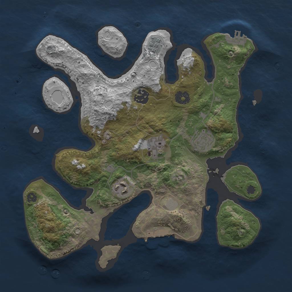 Rust Map: Procedural Map, Size: 3000, Seed: 865628, 12 Monuments