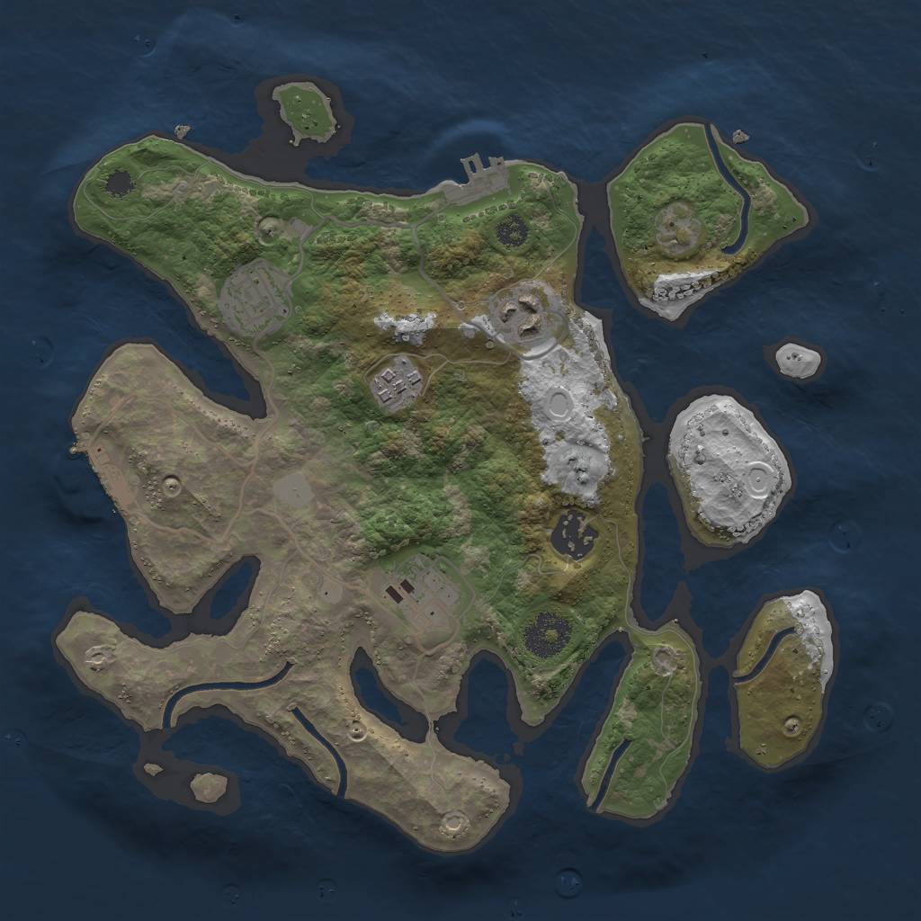 Rust Map: Procedural Map, Size: 3000, Seed: 468496, 12 Monuments