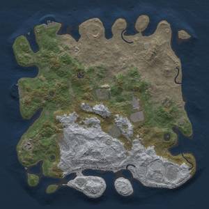 Thumbnail Rust Map: Procedural Map, Size: 4000, Seed: 555, 18 Monuments