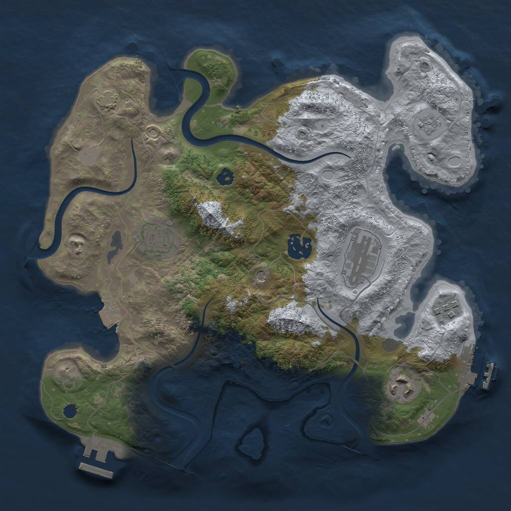 Rust Map: Procedural Map, Size: 3000, Seed: 700982, 11 Monuments