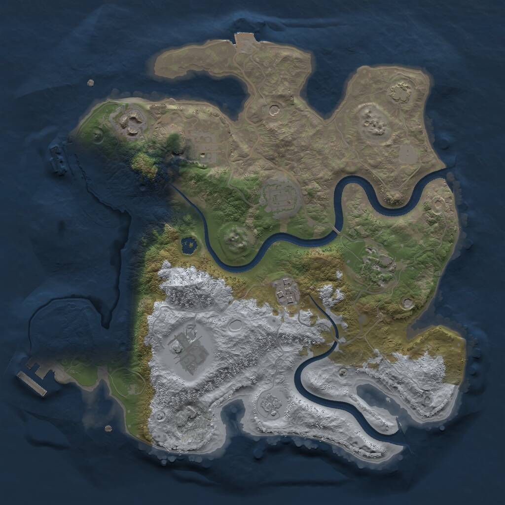 Rust Map: Procedural Map, Size: 3000, Seed: 563796, 12 Monuments