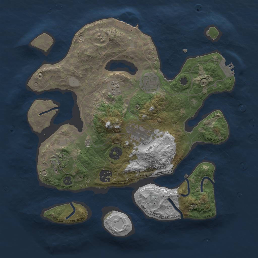 Rust Map: Procedural Map, Size: 3000, Seed: 376137, 12 Monuments