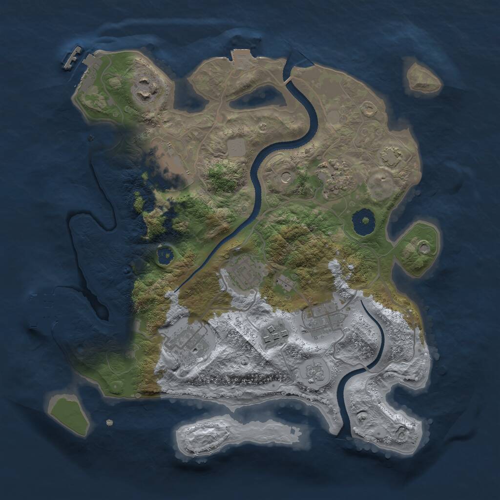 Rust Map: Procedural Map, Size: 3000, Seed: 495542115, 13 Monuments