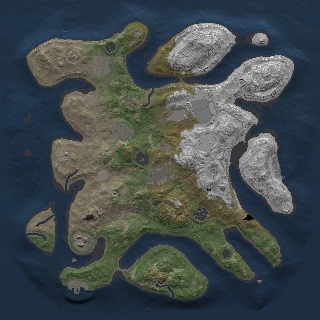 Rust Map: Procedural Map, Size: 3500, Seed: 6910015, 15 Monuments