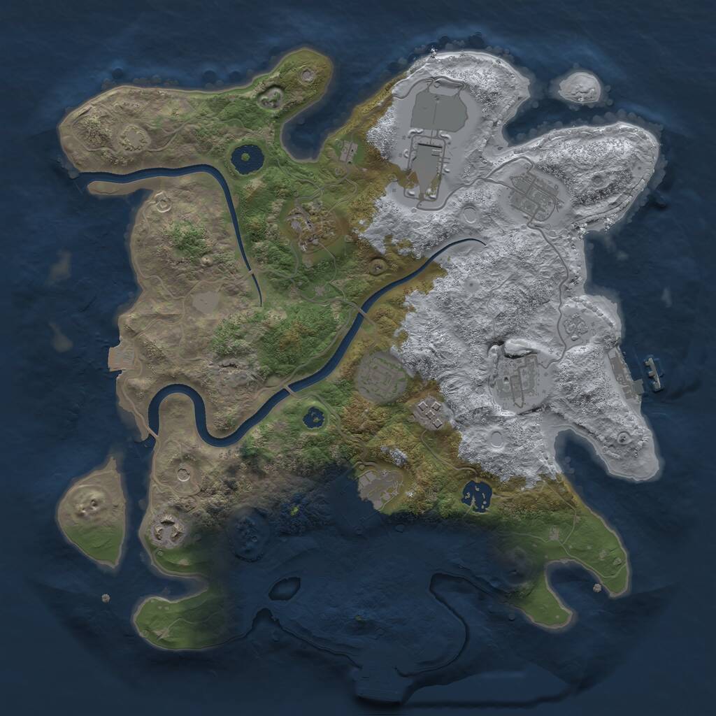 Rust Map: Procedural Map, Size: 3500, Seed: 6910015, 15 Monuments