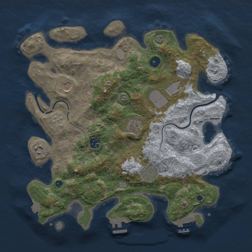 Rust Map: Procedural Map, Size: 3600, Seed: 22711, 13 Monuments