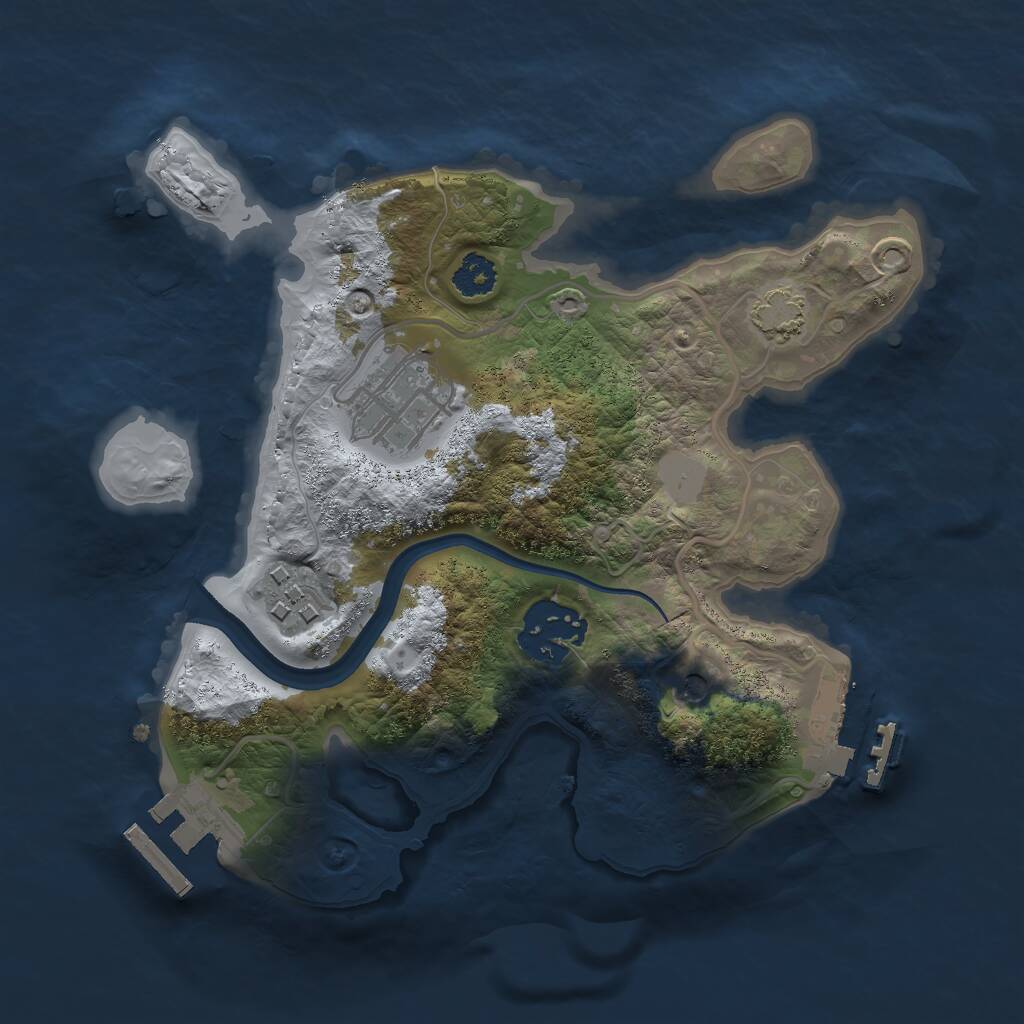 Rust Map: Procedural Map, Size: 2400, Seed: 964, 8 Monuments
