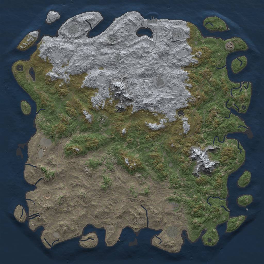 Rust Map: Procedural Map, Size: 6000, Seed: 99553, 19 Monuments