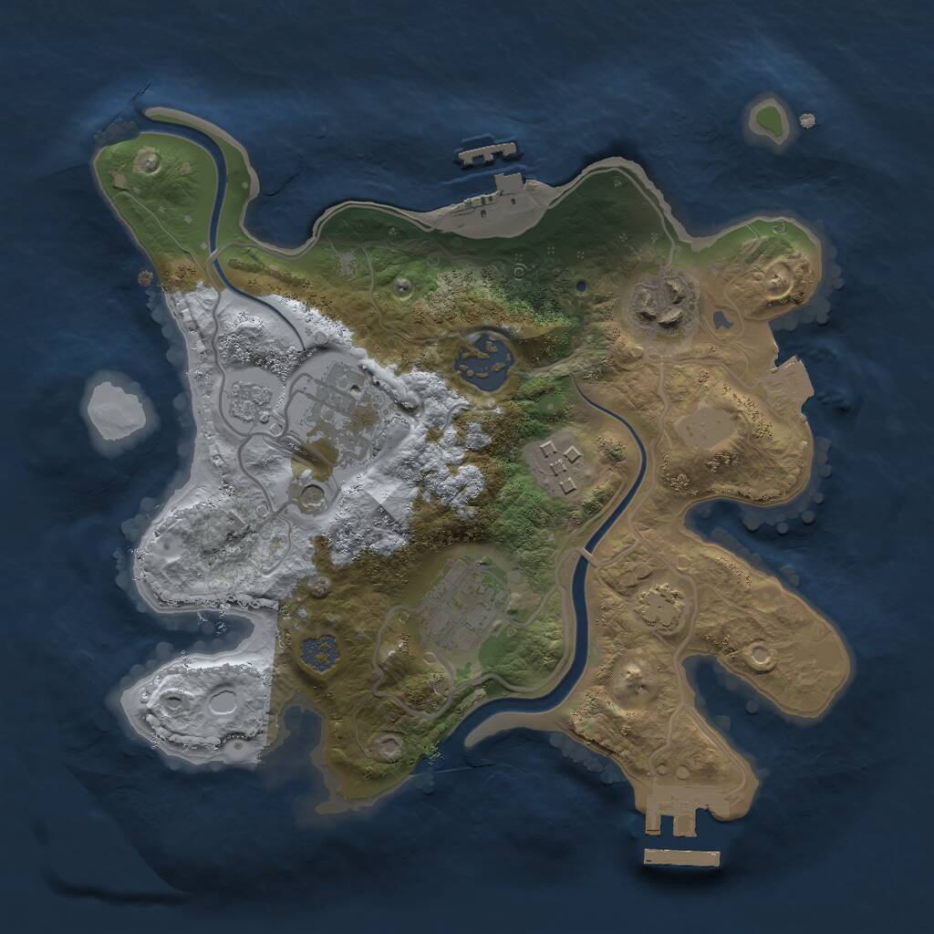 Rust Map: Procedural Map, Size: 2500, Seed: 289365, 11 Monuments