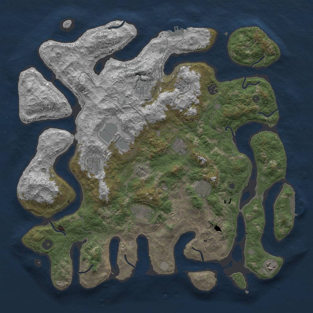 Rust Map: Procedural Map, Size: 4500, Seed: 5891, 17 Monuments