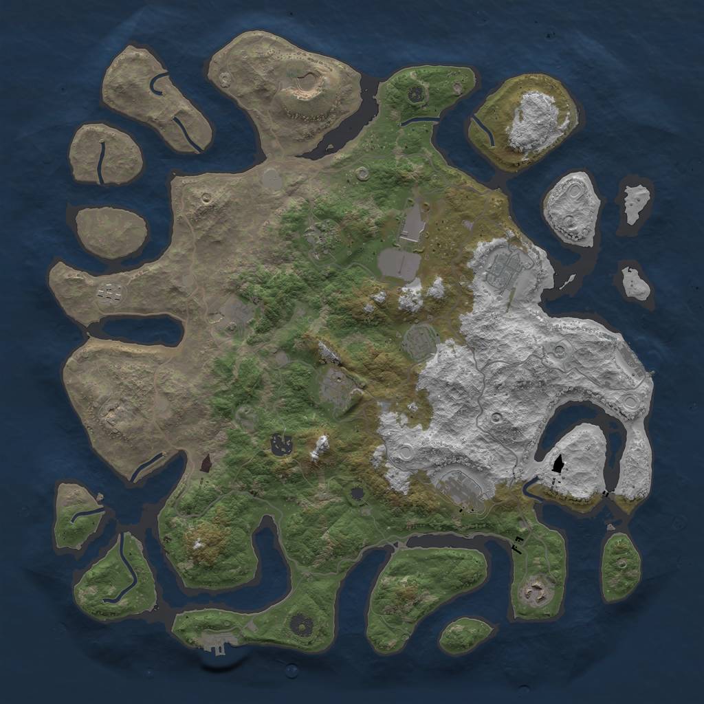 Rust Map: Procedural Map, Size: 4500, Seed: 219820862, 19 Monuments